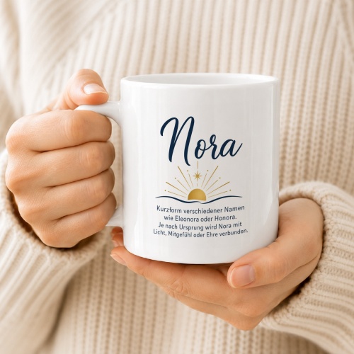 Tasse »Nora – Bedeutung & Namensmotiv«