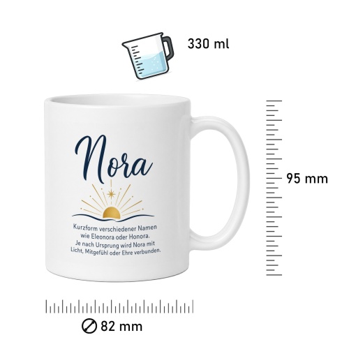 Tasse »Nora – Bedeutung & Namensmotiv«
