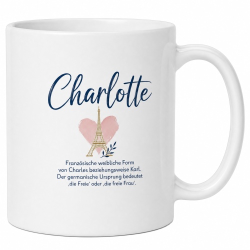 Tasse »Charlotte – Eiffelturm & Herz«