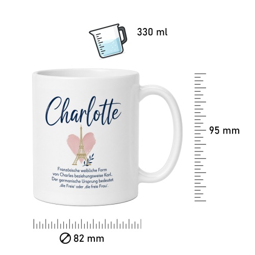 Tasse »Charlotte – Eiffelturm & Herz«