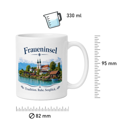 Tasse »Fraueninsel – Tradition. Ruhe. Seeglück.«