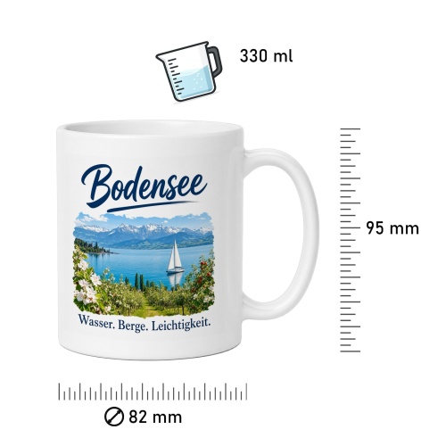 Tasse »Bodensee – Wasser. Berge. Leichtigkeit.«