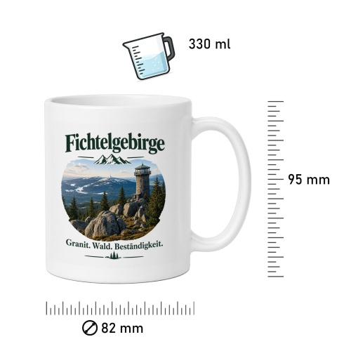 Tasse »Fichtelgebirge – Granit. Wald. Beständigkeit.«
