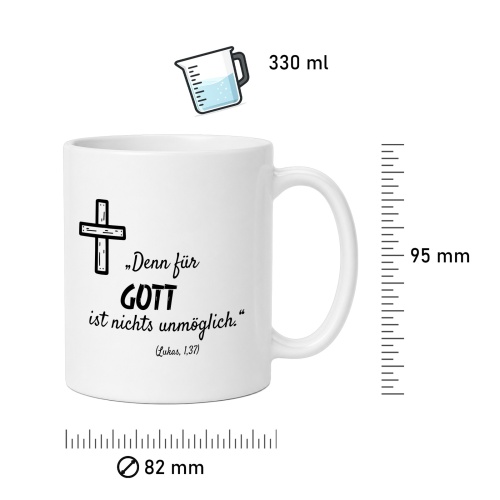 Tasse »Für Gott ist nichts unmöglich«