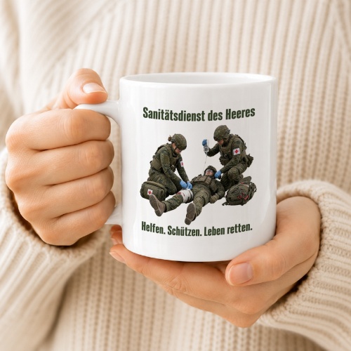 Tasse »Sanitätsdienst des Heeres – Helfen. Schützen. Leben retten.«