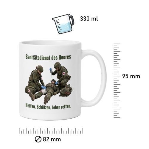 Tasse »Sanitätsdienst des Heeres – Helfen. Schützen. Leben retten.«