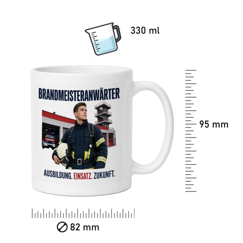 Tasse »Brandmeisteranwärter – Ausbildung. Einsatz. Zukunft.«
