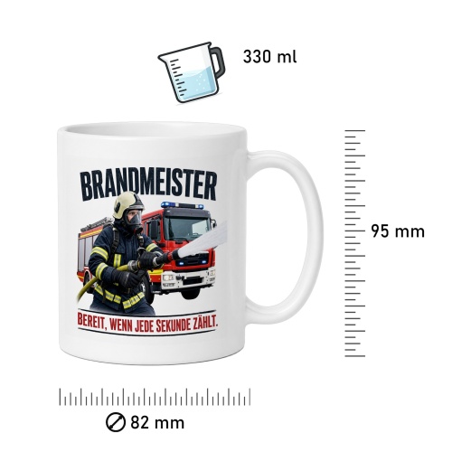 Tasse »Brandmeister – Bereit, wenn jede Sekunde zählt.«