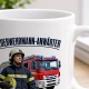 Tasse »Feuerwehrmann-Anwärter – Lernen. Üben. Bereit werden.«