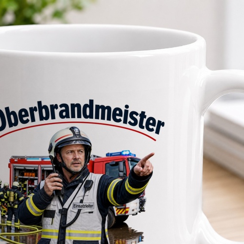 Tasse »Oberbrandmeister – Überblick. Erfahrung. Sicherheit.«
