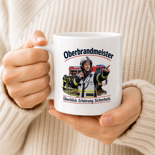 Tasse »Oberbrandmeister – Überblick. Erfahrung. Sicherheit.«