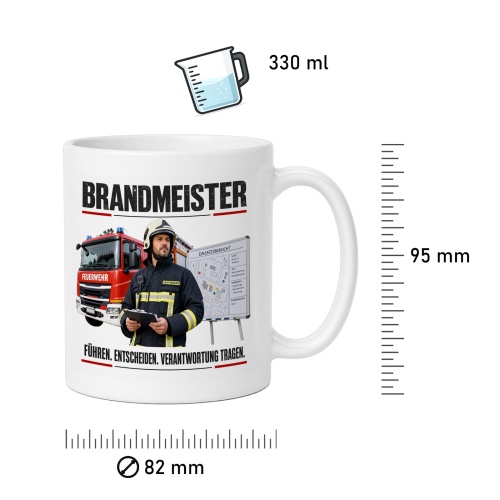 Tasse »Brandmeister – Führen. Entscheiden. Verantwortung tragen.«