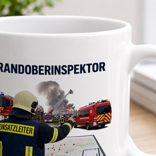 Tasse »Brandoberinspektor – Weitblick. Führung. Verantwortung.«