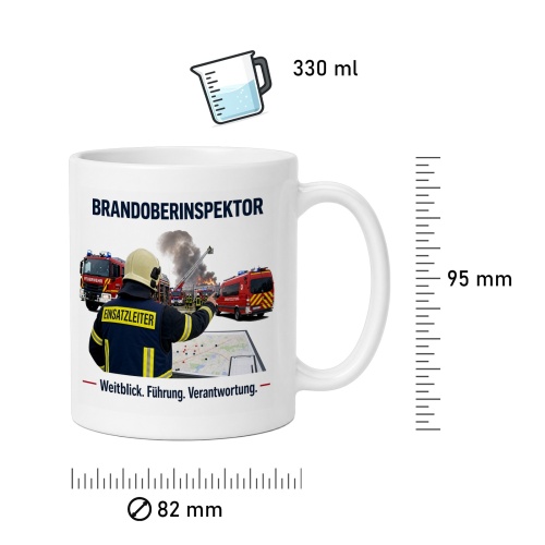 Tasse »Brandoberinspektor – Weitblick. Führung. Verantwortung.«