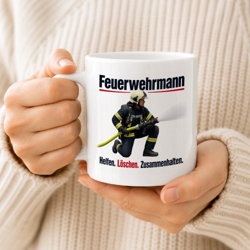 Tasse »Feuerwehrmann – Helfen. Löschen. Zusammenhalten.«