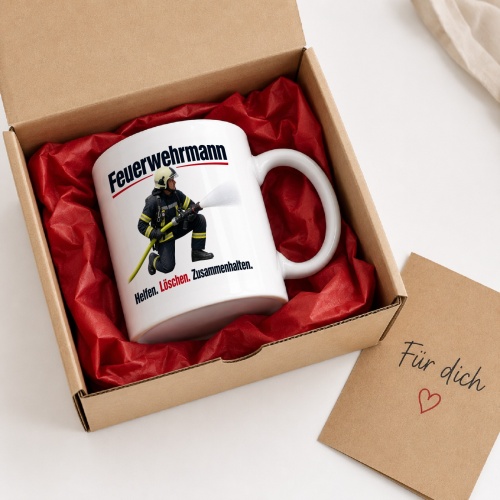 Tasse »Feuerwehrmann – Helfen. Löschen. Zusammenhalten.«