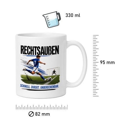 Tasse »Rechtsaußen – Schnell. Direkt. Unberechenbar.«