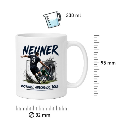 Tasse »Neuner – Instinkt. Abschluss. Tore.«