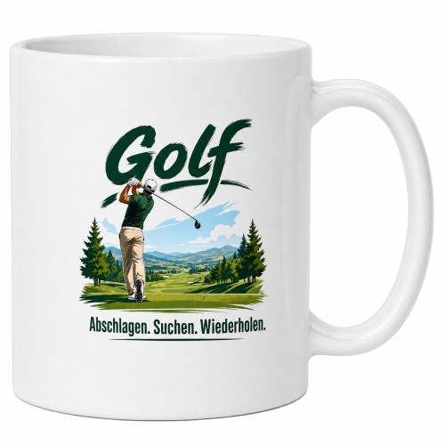 Tasse »Golf – Abschlagen. Suchen....