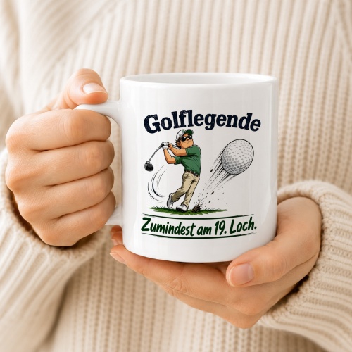 Tasse »Golflegende – zumindest am 19. Loch«