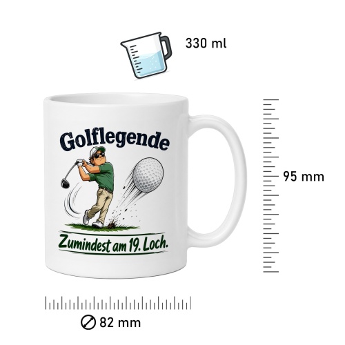Tasse »Golflegende – zumindest am 19. Loch«