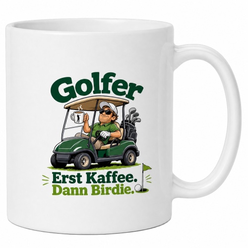 Tasse »Golfer – Erst Kaffee. Dann Birdie.«