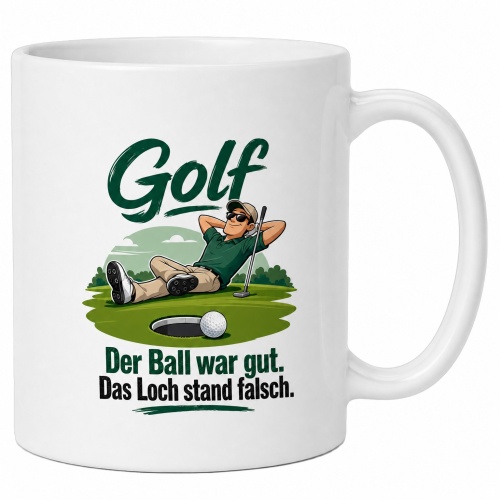 Tasse »Golf – Der Ball war gut. Das Loch...