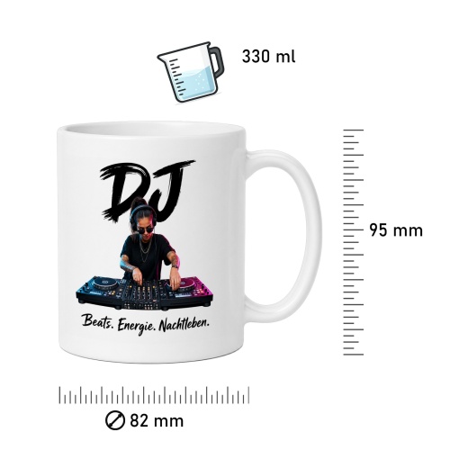 Tasse »DJ – Beats. Energie. Nachtleben.«