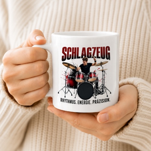 Tasse »Schlagzeug – Rhythmus. Energie. Präzision.«