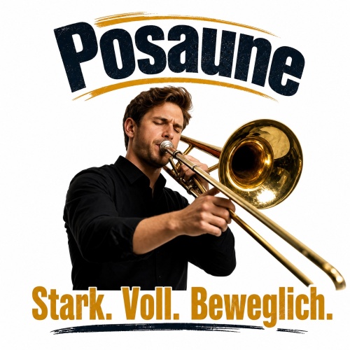 Tasse »Posaune – Stark. Voll. Beweglich.«
