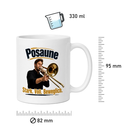 Tasse »Posaune – Stark. Voll. Beweglich.«