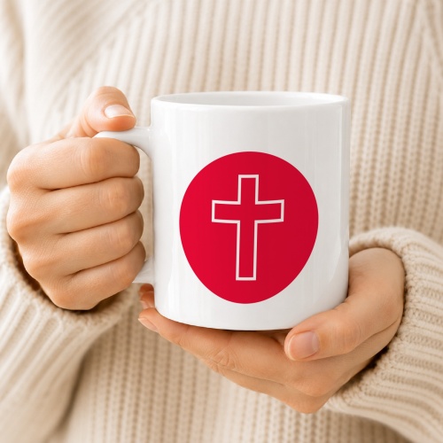 Tasse »Schlichtes Kreuz - Rot«