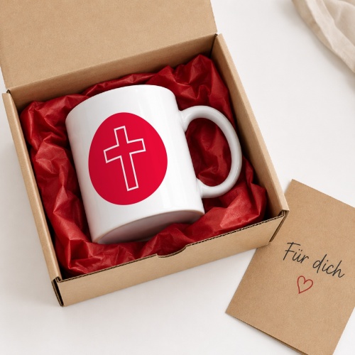 Tasse »Schlichtes Kreuz - Rot«