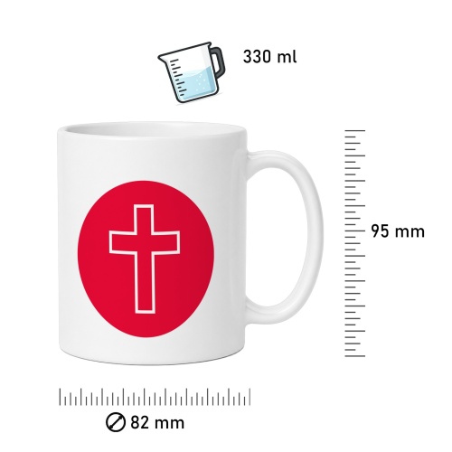 Tasse »Schlichtes Kreuz - Rot«