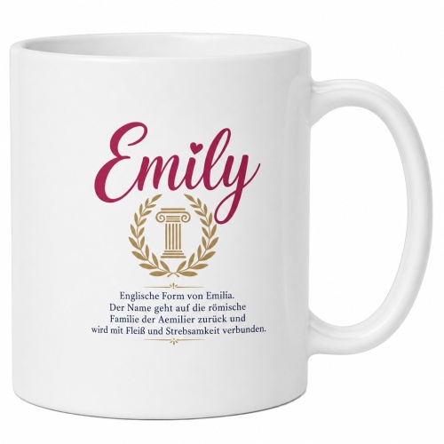 Tasse »Emily – Namensbedeutung &...