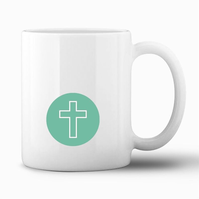 Tasse "Schlichtes Kreuz -  Türkisgrün"