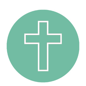 Tasse "Schlichtes Kreuz -  Türkisgrün"