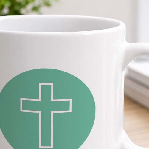 Tasse »Schlichtes Kreuz -  Türkisgrün«