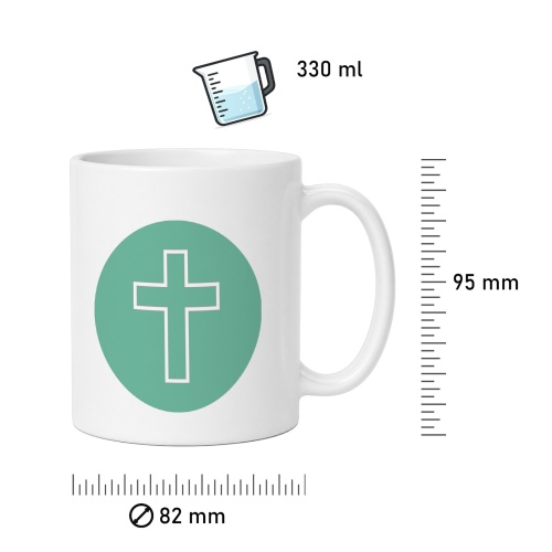 Tasse »Schlichtes Kreuz -  Türkisgrün«