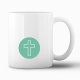 Tasse "Schlichtes Kreuz -  Türkisgrün"