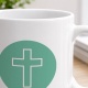 Tasse »Schlichtes Kreuz -  Türkisgrün«