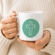 Tasse »Schlichtes Kreuz -  Türkisgrün«