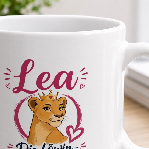 Tasse »Lea – Die Löwin, Chefin des Rudels«