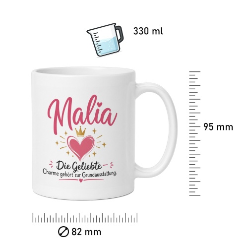 Tasse »Malia – Die Geliebte. Charme gehört zur Grundausstattung.«