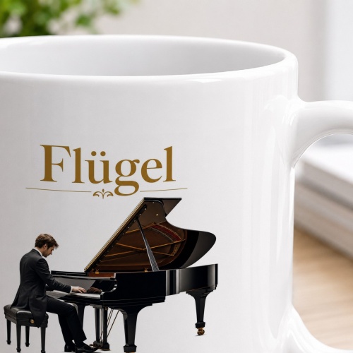 Tasse »Flügel – Eleganz. Klang. Leidenschaft.«