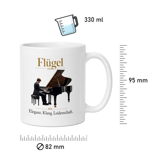 Tasse »Flügel – Eleganz. Klang. Leidenschaft.«
