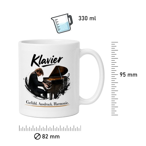 Tasse »Klavier – Gefühl. Ausdruck. Harmonie.«