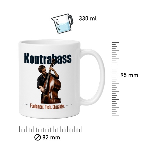 Tasse »Kontrabass. Fundament. Tiefe. Charakter.«