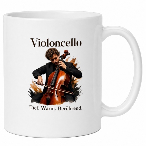 Tasse »Violoncellomotiv – Tief. Warm....