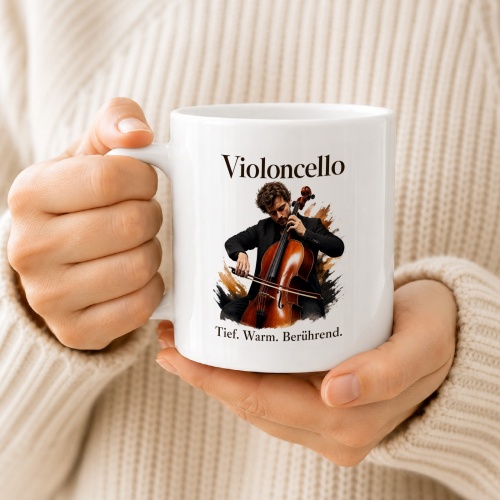 Tasse »Violoncellomotiv – Tief. Warm. Berührend.«